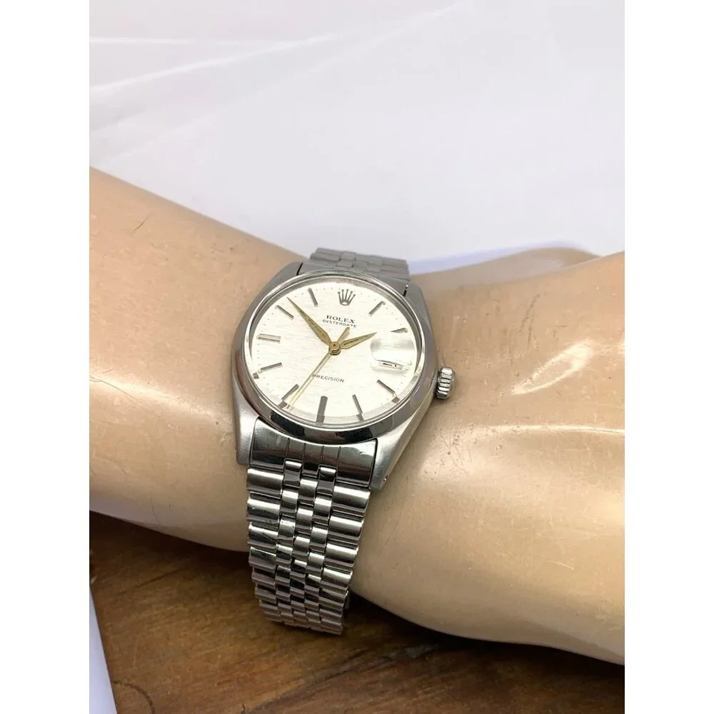 Rolex OysterDate Men's Watch 6694 Swiss Mechanical 60's Silver Stainless Steel